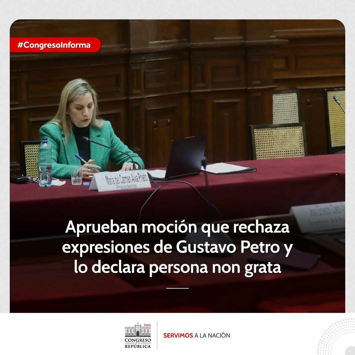 #CongresoInforma l La Comisión de Relaciones Exteriores aprobó la moción de orden del día que expresa su rechazo a las declaraciones del presidente de Colombia, Gustavo Petro, contra la Policía Nacional del Perú y, además, lo declara persona non grata.

🗞️ bit.ly/3IkoJeN