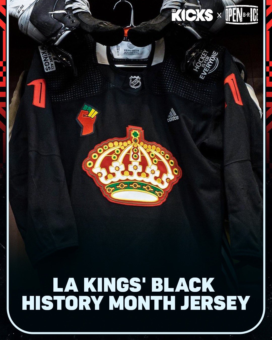 Akil Thomas ZALE x LA Kings Black History Night Warmup Jerseys