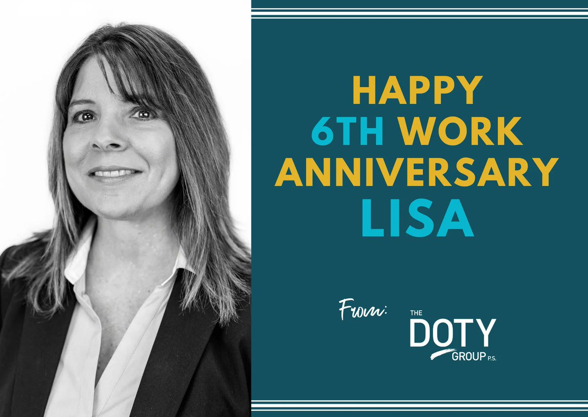 Join us in celebrating Lisa's 6th year with The Doty Group. 
#DotyFamily #Celebrate