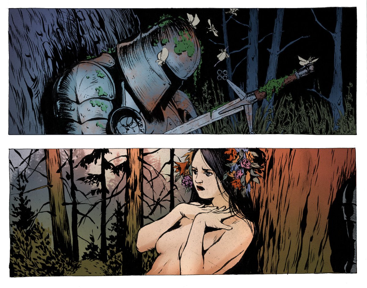 KononenkoElena's tweet image. The dead knight and the nymph who does not understand that he is dead 🍃