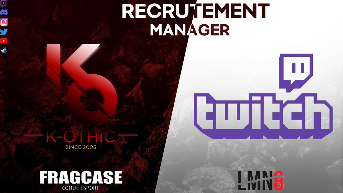 Hello !
Nous recherchons un manager afin de gérer l'organisation de notre chaîne Twitch. 
Rejoignez le discord en bio si vous êtes intéressés.

<a href="/EsportAnnonces/">Annonces Esport</a> <a href="/GnrationEsport/">Génération Esport 🍚 ⛓</a>