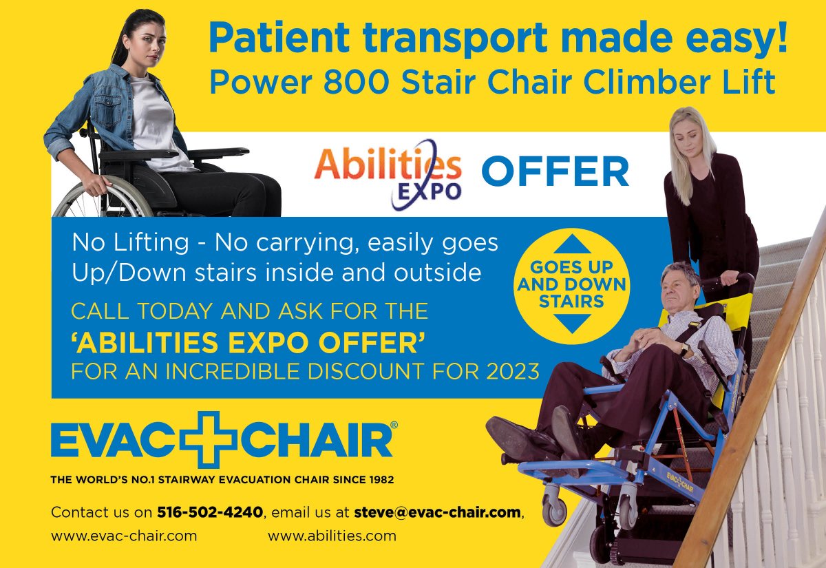 <a href="/AbilitiesExpo/">Abilities Expo</a> Come see us at the #abilitiesexpo March 10-12 at the Los Angles Convention Centre for FREE!! We have an amazing Power Chair climber to go up / down stairs without lifting or carrying, taking care of loved ones made easy!