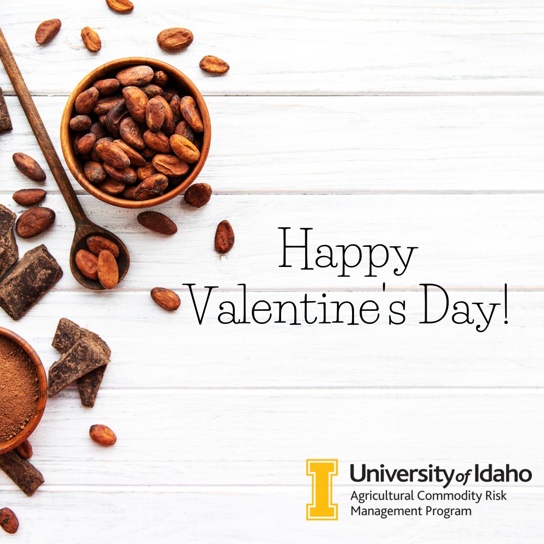 uidahocommodity's tweet photo. Happy Valentines Day! 

Did you know that an estimated $3.4 billion are spent on chocolates and other confections for Valentines Day. 

Cocoa is traded on the Intercontinental Exchange (ICE) and is the world benchmark for the global cocoa market. 

#cocoafutures #uidahocommodity https://t.co/XVCSiSMkzk