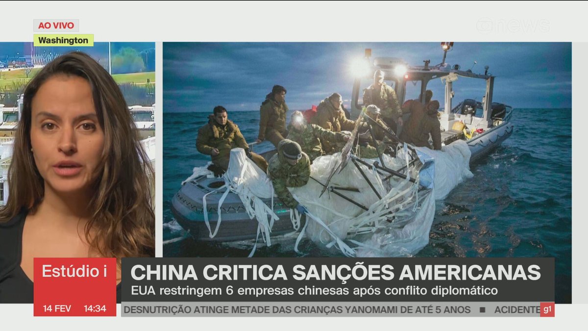 GloboNews's tweet photo. O Congresso norte-americano quer abrir uma investigação própria para entender por que um balão chinês não foi encontrado mais cedo pela inteligência do país. #Estúdioi

➡ Assista ao @estudioi com @AndreiaSadi: https://t.co/bFwcwLpLU9 #GloboNews https://t.co/qo9AdDbmN8