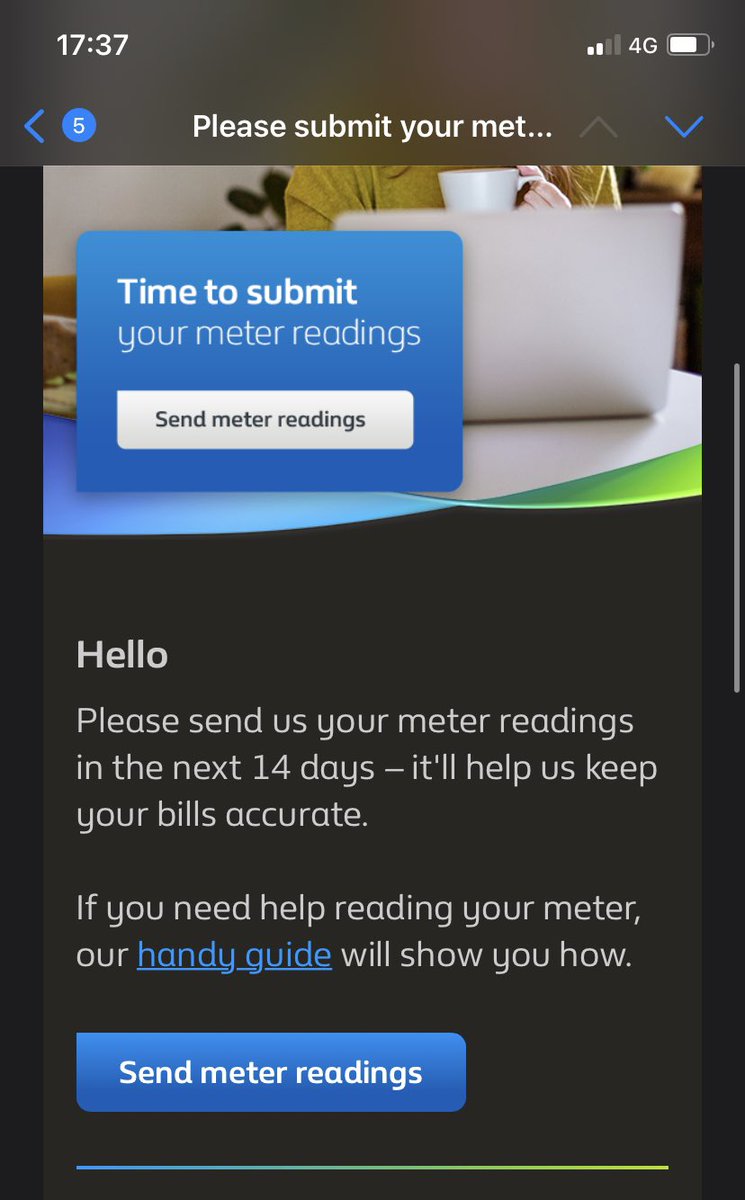 StValDay74's tweet photo. @BritishGas @BritishGasHelp here we go again!!! Submitted my readings via the app on 03/02 when prompted to &amp; yet still receiving text/emails to submit? Every time without fail 🙄 https://t.co/dFSXFt66jE