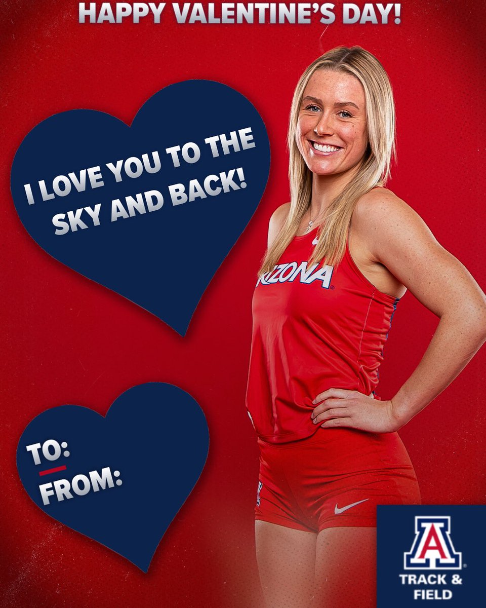 ArizonaTrack's tweet photo. Happy Valentine’s Day!❤️💙

#BearDown | #BeLezoLike https://t.co/dIVYguzc0s