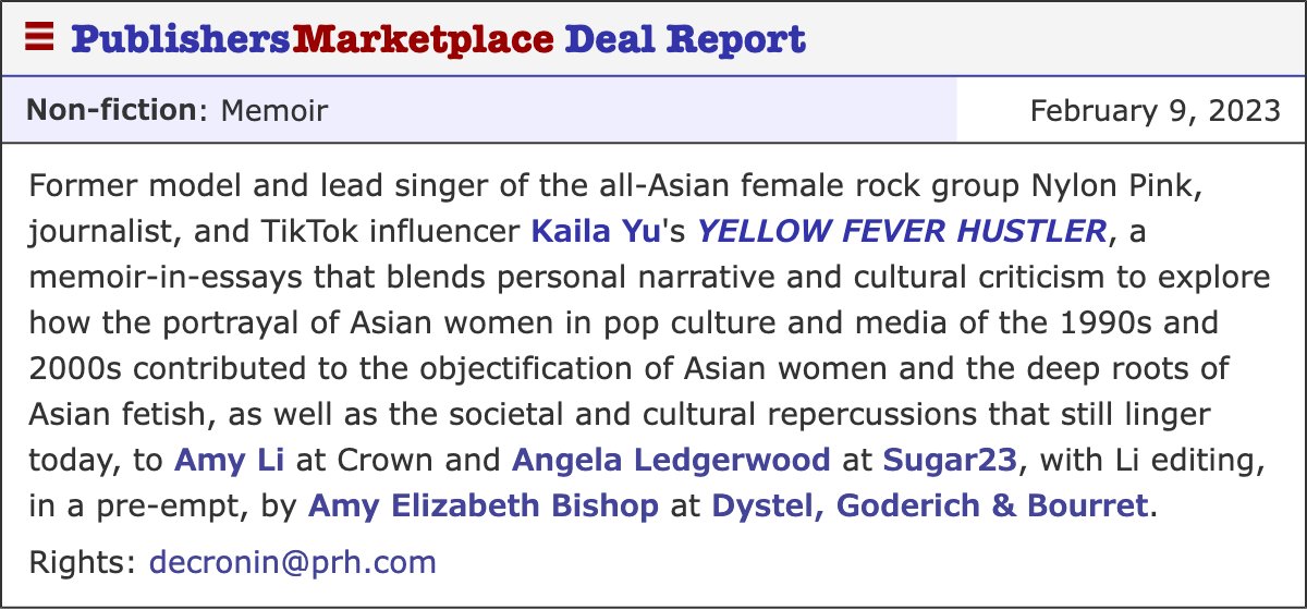 I'm so excited to write my debut memoir for Amy Li <a href="/CrownPublishing/">Crown Publishing</a>  <a href="/penguinrandom/">Penguin Random House 🐧🏠📚</a>, Angela Ledgerwood <a href="/AngelaLedgerwoo/">Angela Ledgerwood</a> <a href="/Sugar23Books/">Sugar23Books</a>, and thanks a million to the best agent in the world @amylizbishop @dgandbgrams