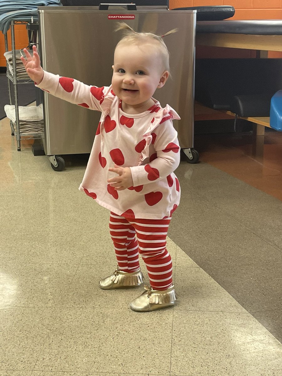 Therapy baby saying Happy Valentine’s Day to all her athlete friends ❤️
