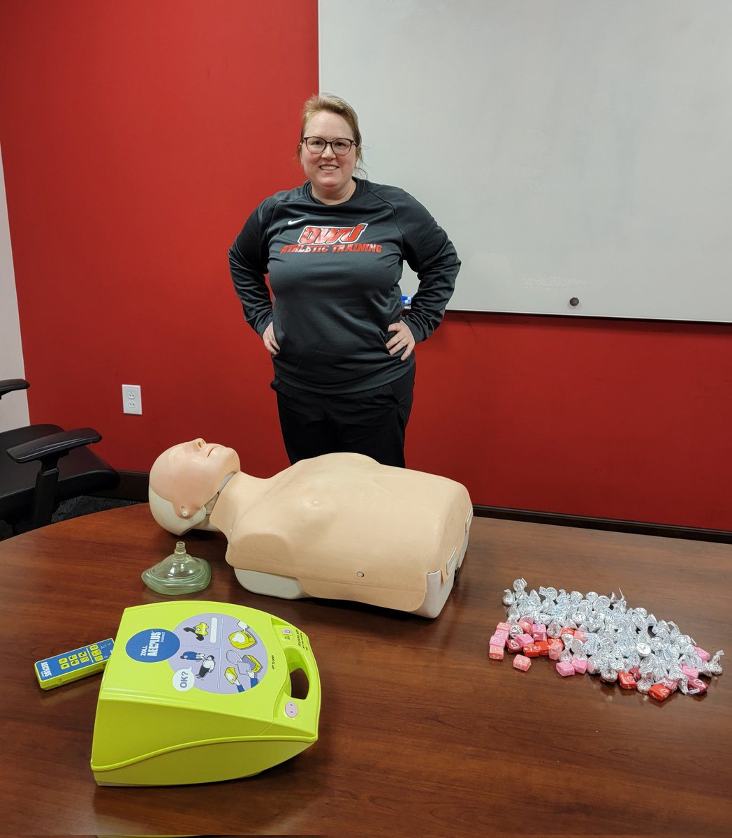 Happy Valentine's Day from OWU athletic training staff! Come learn how to use the new #zoll AEDs that we will have around campus. #GoBishops #Giveemhealth