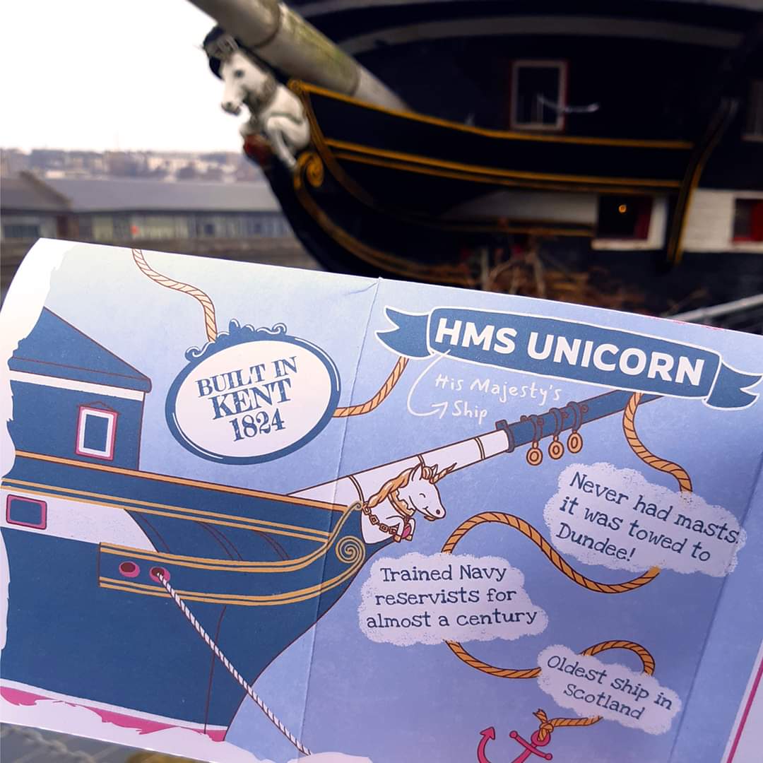 I had a lot of fun creating this and I even got to draw a penguin which is always a bonus! Thanks to the lovely folks at @DiscoveryDundee and @HMSUnicornship for asking me to work on this with you! You can grab a copy at Discovery Point or HMS Unicorn. Have fun!