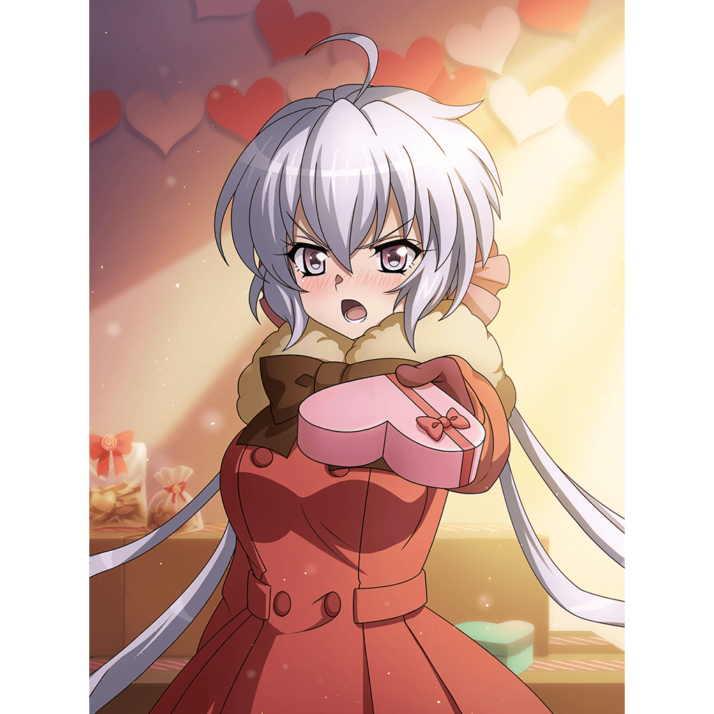 Zenbu_Chan's tweet photo. "H-Happy Valentines day Baka, I got these chocolates for you."

She hands the reader the box of chocolates that she bought made for them. https://t.co/fuimHKSd6r