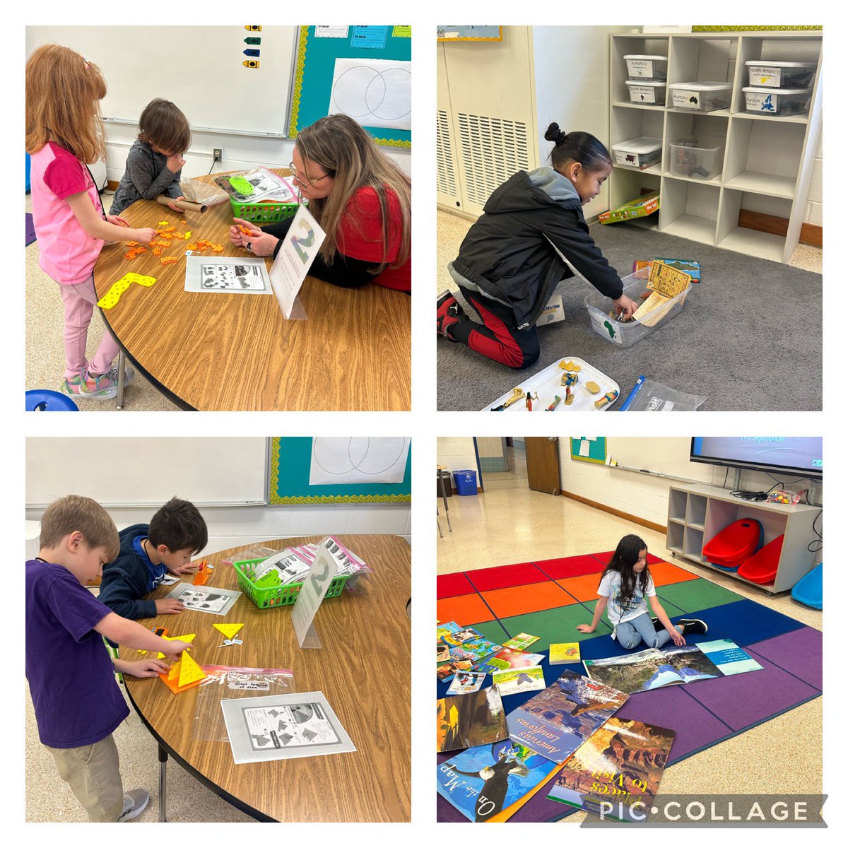 Our Exploration Station is officially open! 💙💛 Our K-5 Ss can come explore different stations related to geography!🌎🧭🗺️ #ILESSoars #vbett #vbits #contentintegration