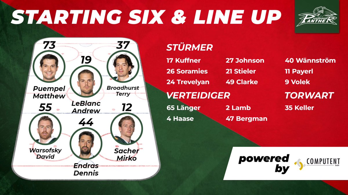 aevpanther's tweet photo. #AEVvsFRA
Blaz #Gregorc und Vinny #Saponari fehlen leicht erkrankt, John #Rogl und Marcel #Barinka sind überzählig. Dennis #Endras startet im Tor. 
#NurDerAEV https://t.co/m1W2eDfy1D