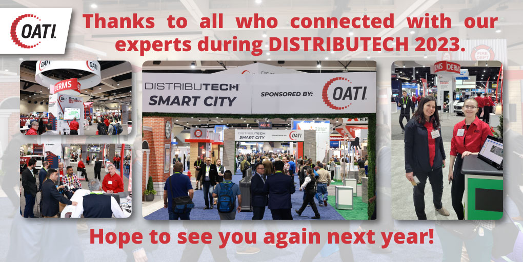 PRESS RELEASE: OATI’s Utility and Smart City connection in the Smart City Zone transformed DTECH 2023. Learn more: hubs.ly/Q01Ch_-x0. #SmartCity #Greenenergy #Gridmodernization @DISTRIBUTECH