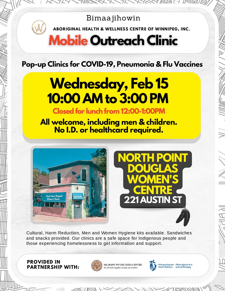 Join us tomorrow for a Vaccine Clinic – all welcome!