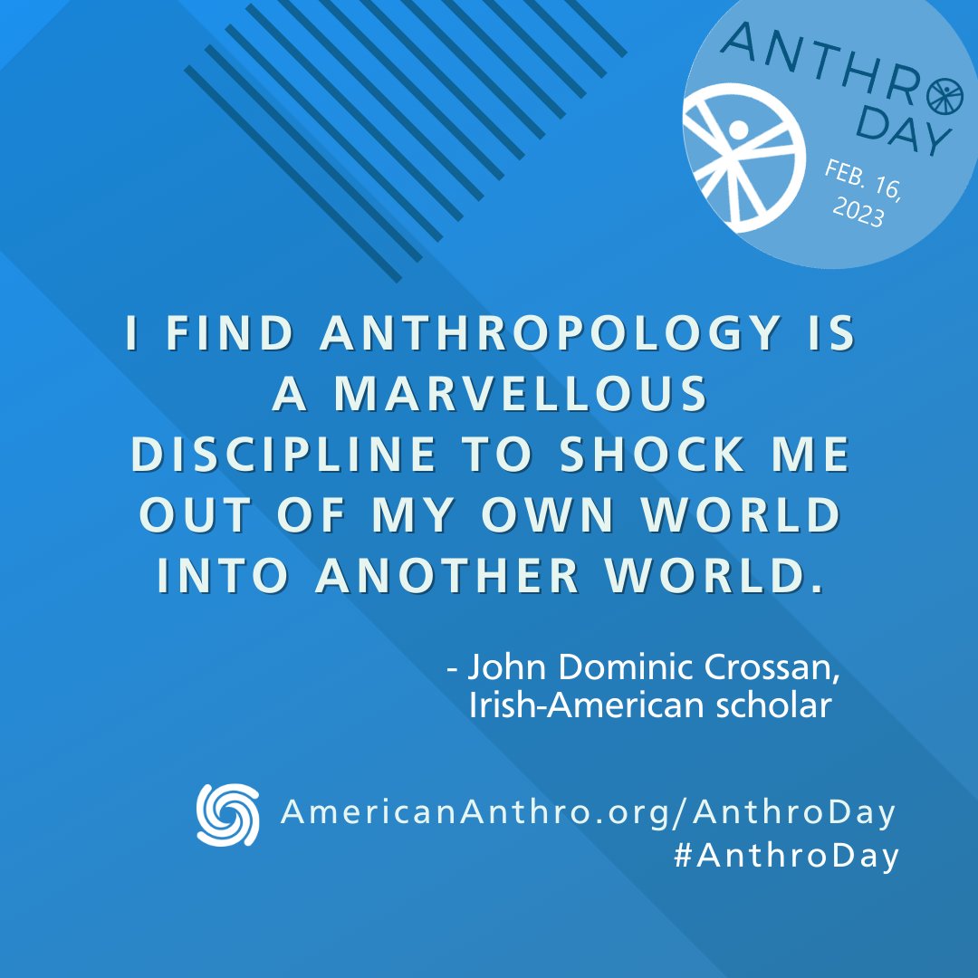 #AnthroDay is just around the corner! Anthropology Day is an opportunity for anthropologists to celebrate their work and share it with the world. Celebrating this week? Visit our Anthropology Day Resources page for graphics, virtual backgrounds, and more.

ow.ly/CiZ450MS2HV