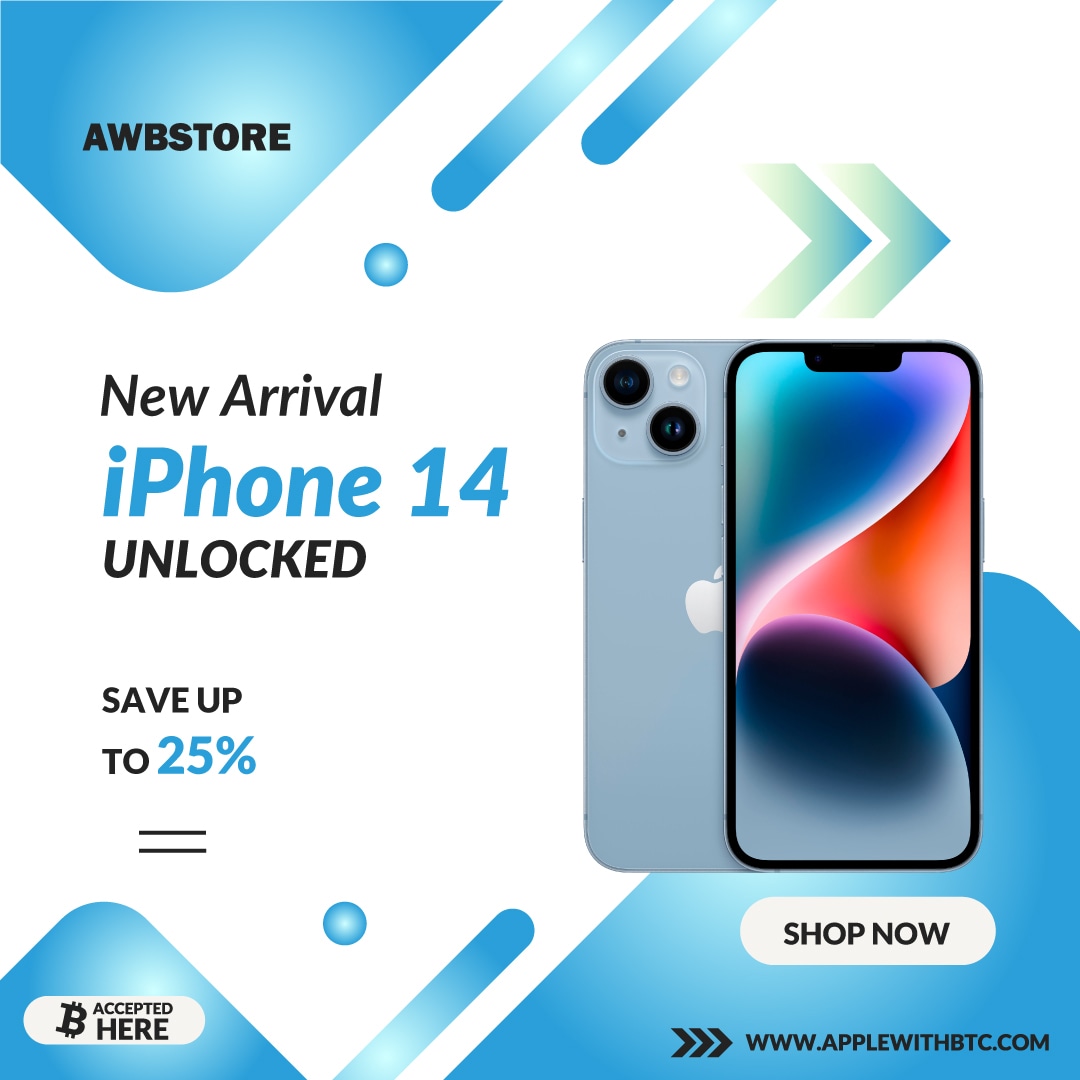 applewithbtc's tweet photo. You can save up to 25% by choosing to buy iPhone 14 with Bitcoin.

Check out: https://t.co/ic5lpguRf8

#Bitcoin   , #Ethereum, #USDT   , #Dogecoin and other cryptocurrencies accepted here.

#bitcoin    #coinbase #blockchain #XRP #DOGE #dogearmy #ElonMusk #cryptocurrency https://t.co/16gJK2IxgF