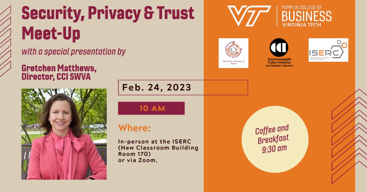 Pamplin's Security, Privacy, and Trust tweet media