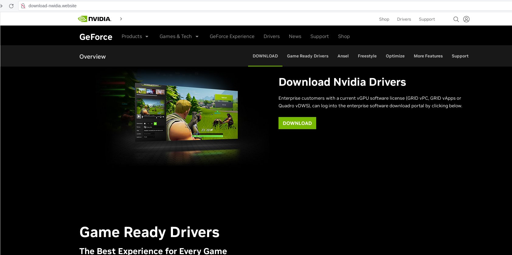 Nvidia Drivers Scam 