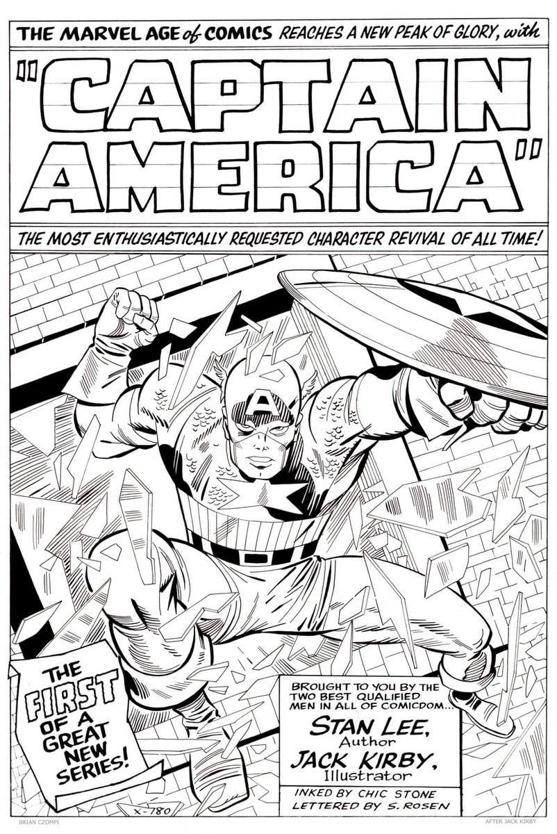 Commission Finished
Recreation of Tales Of Suspense #59 Splash 
based on original art by Jack Kirby and Chic Stone.
On 11x17" Bristol, ink pen &amp; brush