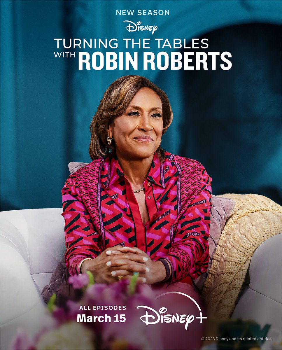DisneyPlus's tweet photo. Take a seat at Robin’s table.

Turning Tables with Robin Roberts returns with all-new guests on March 15 on #DisneyPlus. #TTWRR https://t.co/FobQ36hxpU