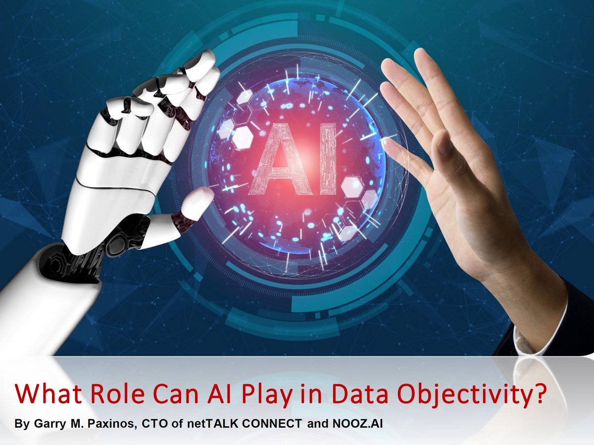 nooz_ai's tweet photo. "What Role Can AI Play in Data Objectivity?" written by Garry Paxinos, CTO of https://t.co/1Irf8CCPYp, for the February 2023 issue of Cyber Defense Magazine.
#BigData #AI https://t.co/IeoHHpiohB