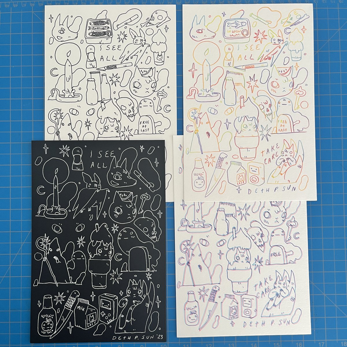 Here's some drawings I'm sending to a group show at Giant Robot in LA. I think the opening is Jan 25.