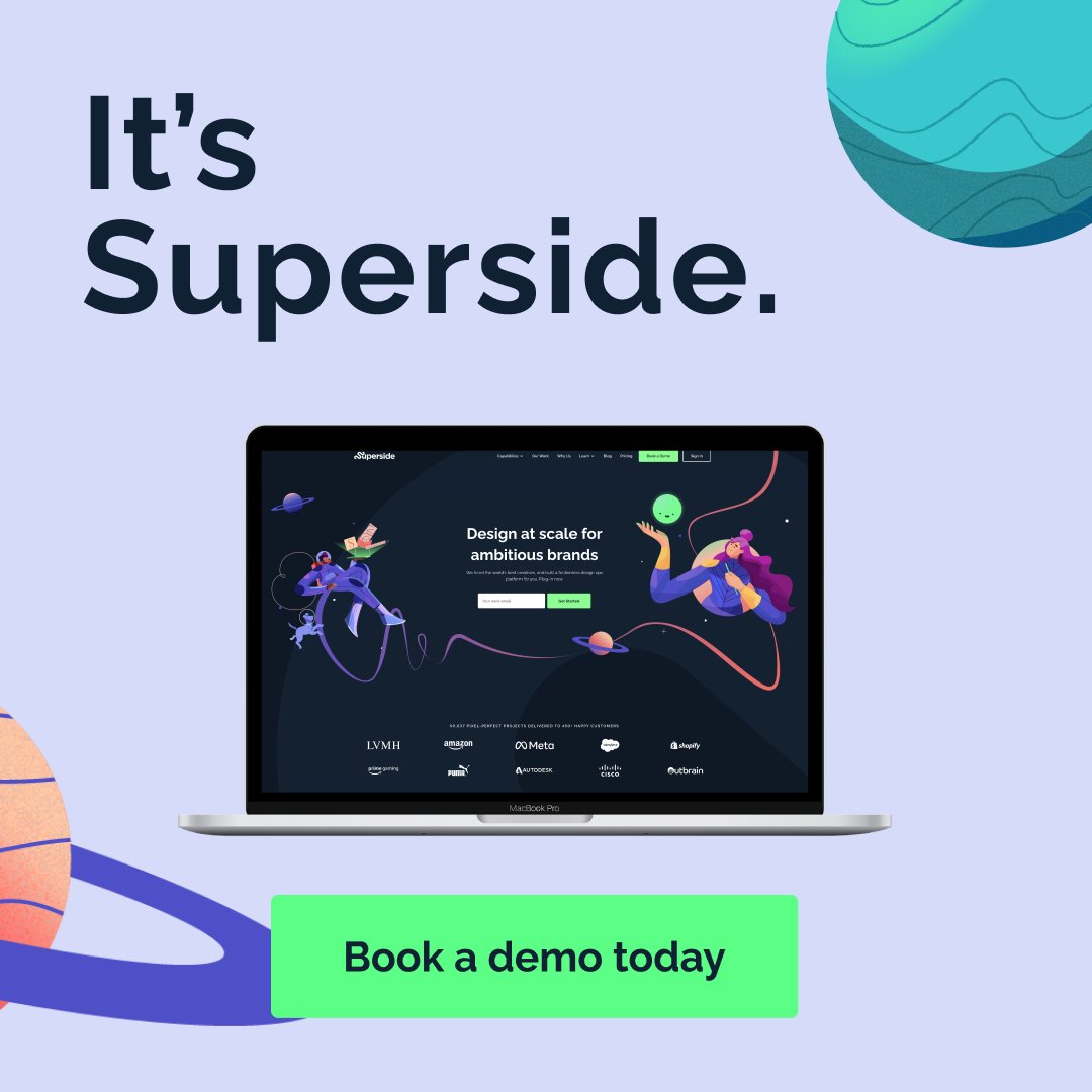 SupersideHQ's tweet photo. When the success of your marketing relies on the quality and speed of design, use Superside.