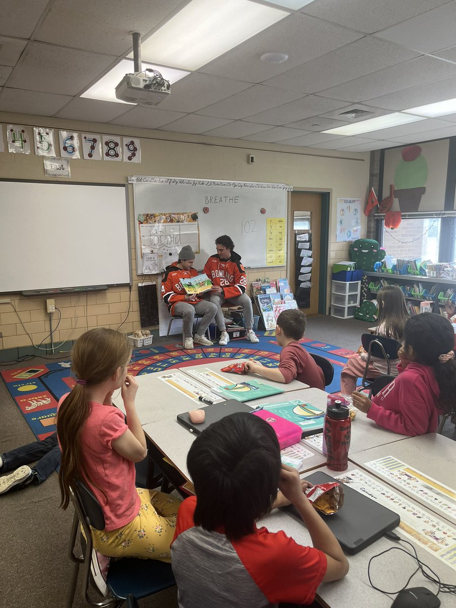 Thanks to the BGSU Hockey team for coming in and reading with us today!