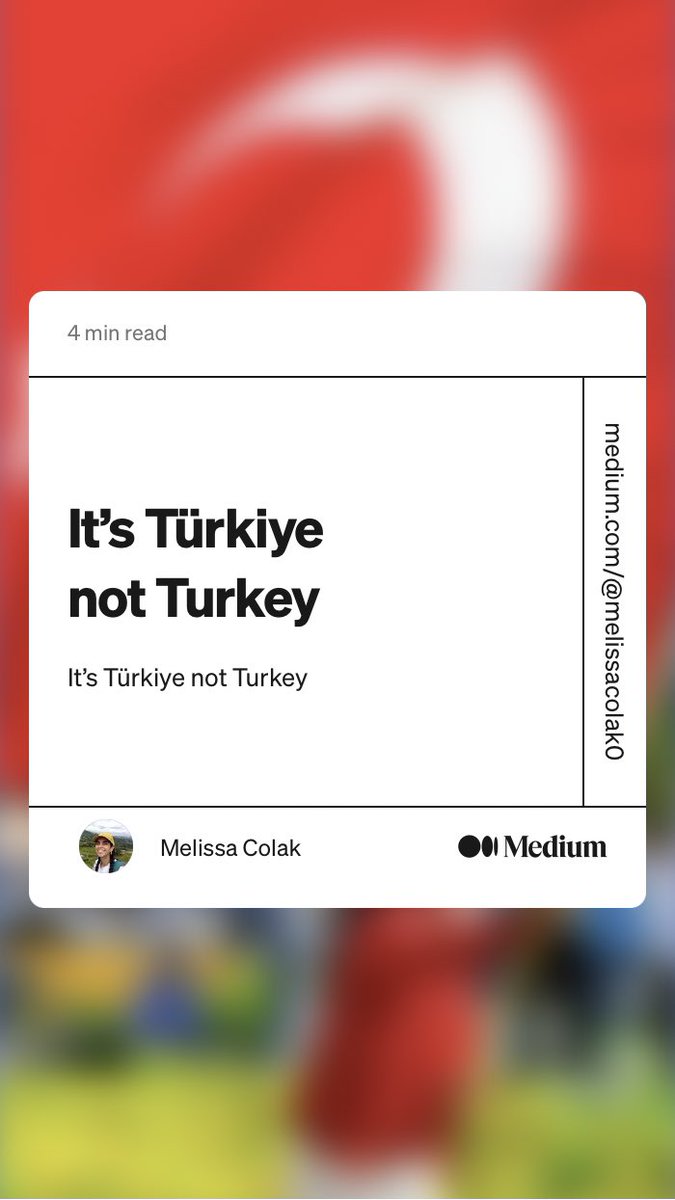It’s simple really, the country is call Türkiye not Turkey, and that’s the correct spelling/ pronunciation we should be using in our comms. I go into my thoughts in more detail in the blog below #türkiye #türkiyeearthquake link.medium.com/VjvyIQdZpxb