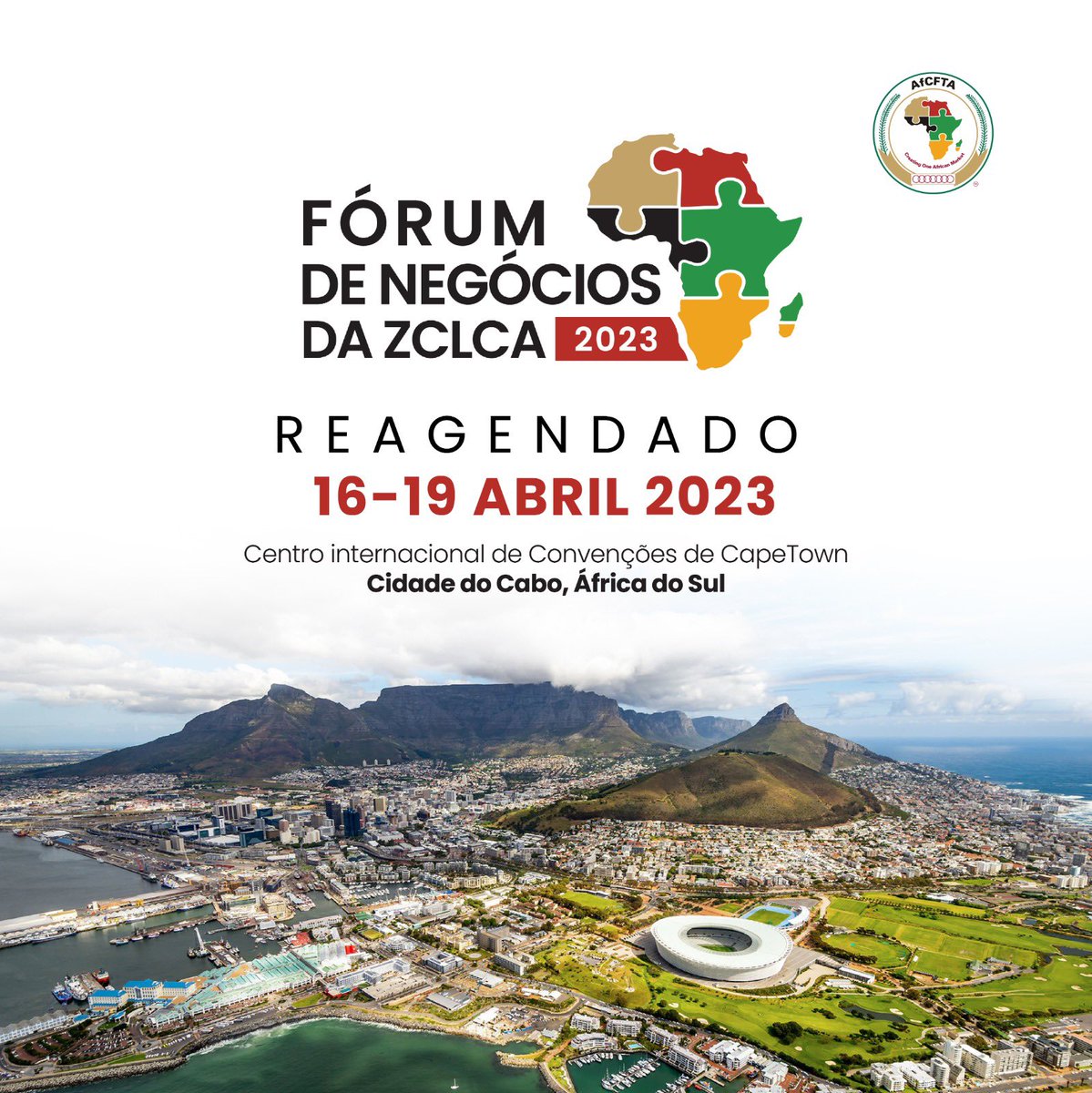 Africa's biggest business event just got bigger! Don't miss the rescheduled #AfCFTA Business Forum co-hosted by the South African government. Mark your calendars for the 16th of April 2023 and join us for an unforgettable experience! #AfCFTABusinessForum #TujengePamoja 
#ABF2023