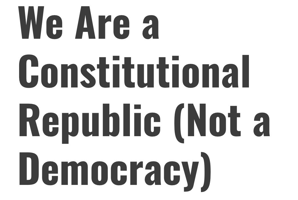 Bjams2am's tweet photo. “Democracy” is the left’s buzzword they like to scream and cry that we’re in danger of losing! Democracies never last because the majority has the ability to seize the rights of the minority because democracy does not balance power. &amp;that’s what the left really wants! https://t.co/1eWtes5IkZ