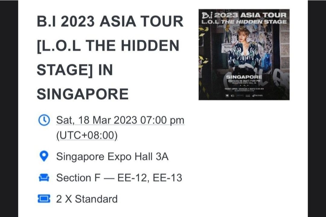 omagunz's tweet photo. (WTS) B.I THE HIDDEN TOUR SINGAPORE

GOLD 2x for $380
RTP $444

My loss, your gain!
Rfs: Got the seats that we wanted, so we're letting this go at a lower price!

#B.I #HANBIN #SINGAPORE #CONCERT https://t.co/SEIOK43U6L