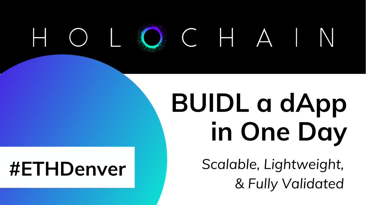 Holochain's tweet photo. Get started #BUIDLing a #Web3 app in an hour with our easy to use scaffolding tools.

#ETHDenver2023 we’re hosting three #BUIDL days and want to meet devs looking to learn more about #Holochain.

✍️ Sign up: https://t.co/tCzYJc6plh https://t.co/aepMx00IAR