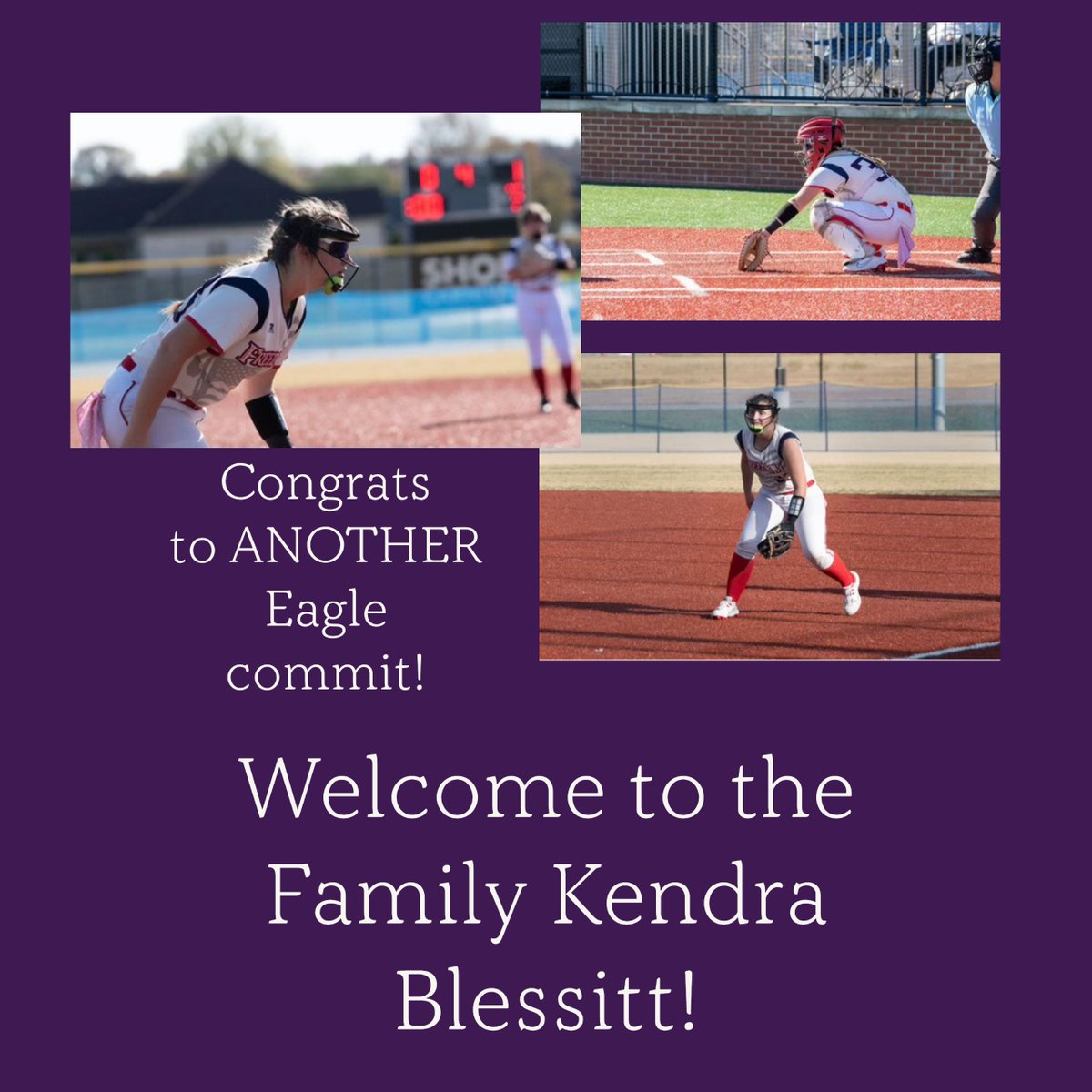 asburysoftball1's tweet photo. We are excited to welcome ANOTHER addition to our class of 2023! Go Eagles 💜🦅🤍 https://t.co/G19m8qw5dL