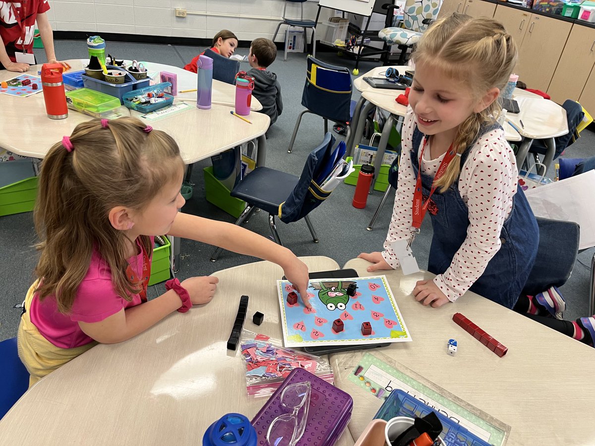 MrsElaineEast's tweet image. Playing some fun Valentine’s Day themed math games to work on #factfluency! ❤️ #BetterTogetherD95 #FoxFamily