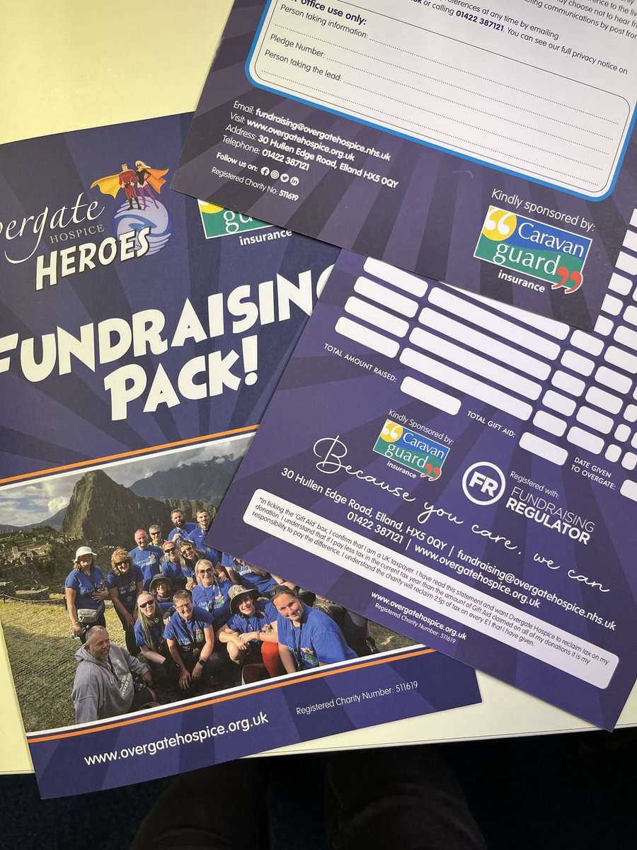Our new Fundraising Packs have arrived and look amazing! Packed full of ideas to have fun and support @OvergateHospice at the same time! Huge thanks to our lovely friends @caravanguard for sponsoring our #HospiceHeroes
