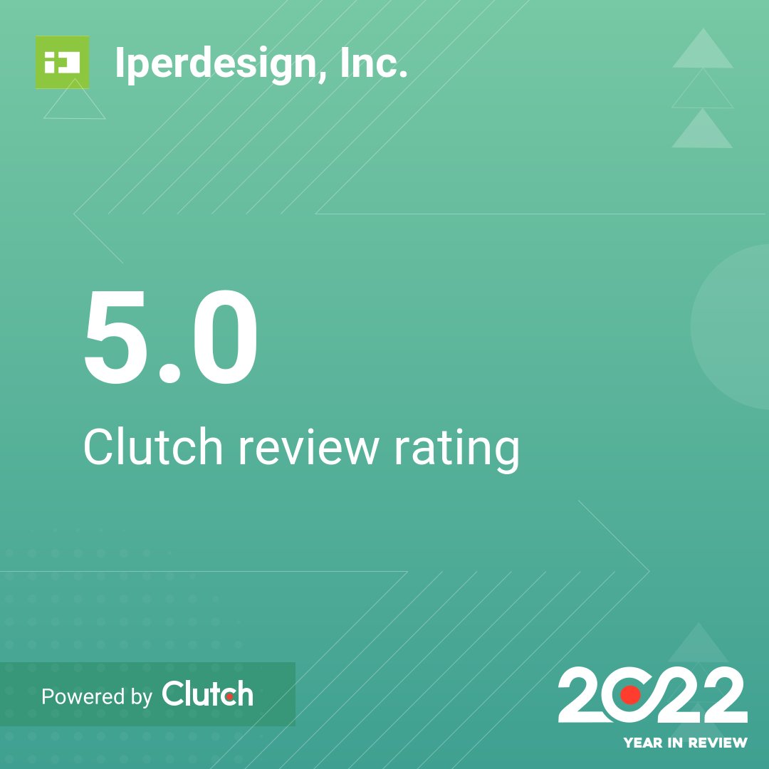iperdesign's tweet image. Helping our clients build winning brands and businesses is always a win. Collecting 5-star feedback and awards? Icing on the cake. Check out the awards Iperdesign won in 2022: 

#ClutchAward #TopMarketingCompany #ClutchLeader #Digital Branding