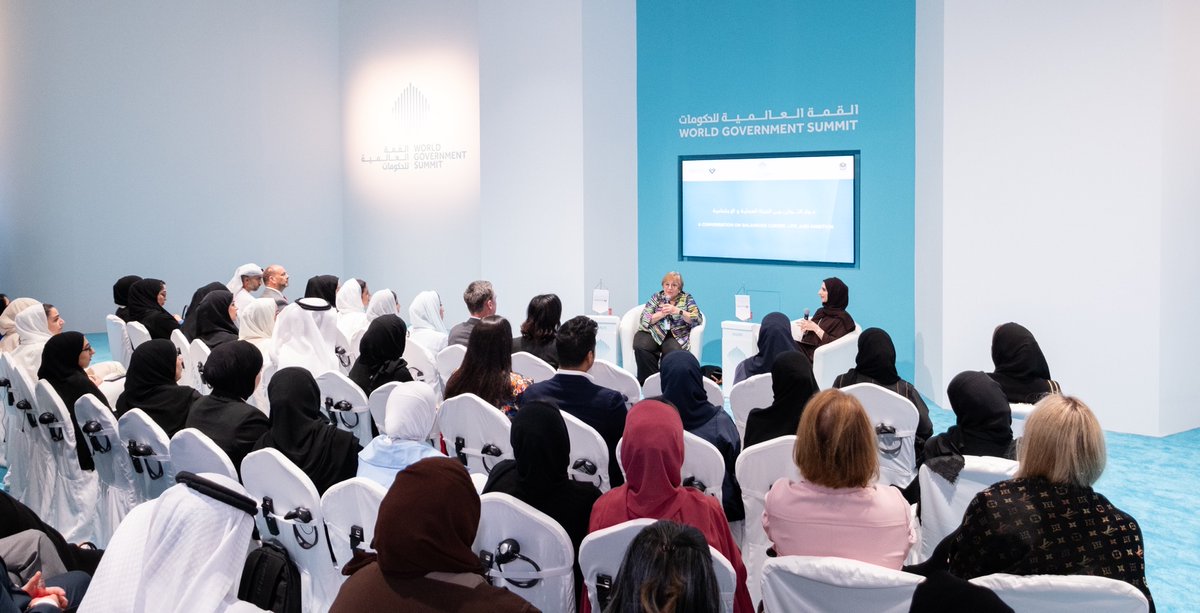 Dubai Media Office (@dxbmediaoffice) on Twitter photo Under the patronage of <a href="/MMbinRashid/">Manal MR AL Maktoum</a>, Gender Balance Forum hosts a ‘Conversation on Balancing Career, Life and Ambition’ at the <a href="/WorldGovSummit/">World Governments Summit</a> featuring inspiring experiences of two successful women, <a href="/MargeryKraus/">Margery Kraus</a> & <a href="/HalaBadri/">هَالَة بَدْرِي</a> who have both achieved work-personal life balance. Under the patronage of <a href="/MMbinRashid/">Manal MR AL Maktoum</a>, Gender Balance Forum hosts a ‘Conversation on Balancing Career, Life and Ambition’ at the <a href="/WorldGovSummit/">World Governments Summit</a> featuring inspiring experiences of two successful women, <a href="/MargeryKraus/">Margery Kraus</a> & <a href="/HalaBadri/">هَالَة بَدْرِي</a> who have both achieved work-personal life balance.