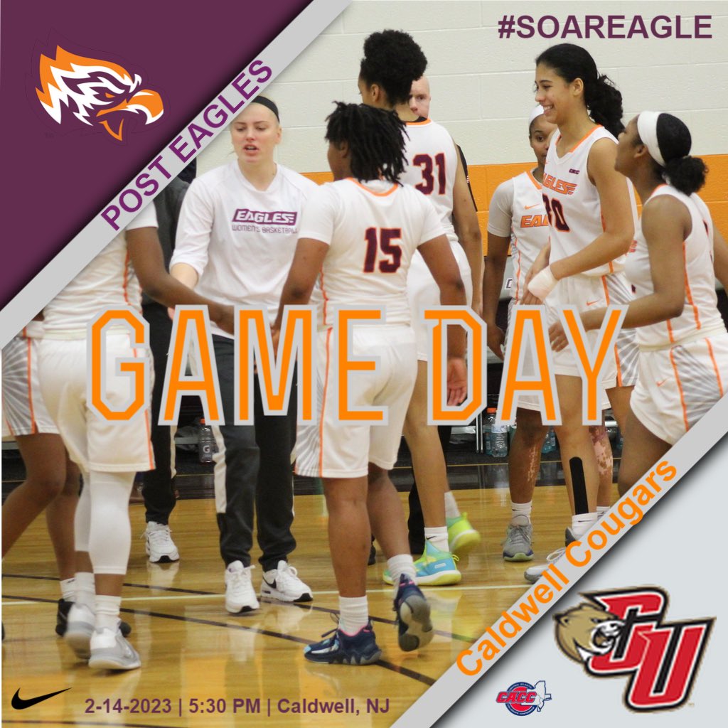 🚨‼️GAMEDAY ‼️🚨 

⏰ : 5:30 PM ET

🆚 : Caldwell University 

📍 : Caldwell, NJ 

📺 : caccnetwork.com

📊 : caldwellathletics.com/sidearmstats/w…

#PostU #PostWBB #PostPride #SoarEagle #OurTimeIsNow #GoEagles #CACC 
🦅🏀🦅🏀🦅🏀🦅🏀