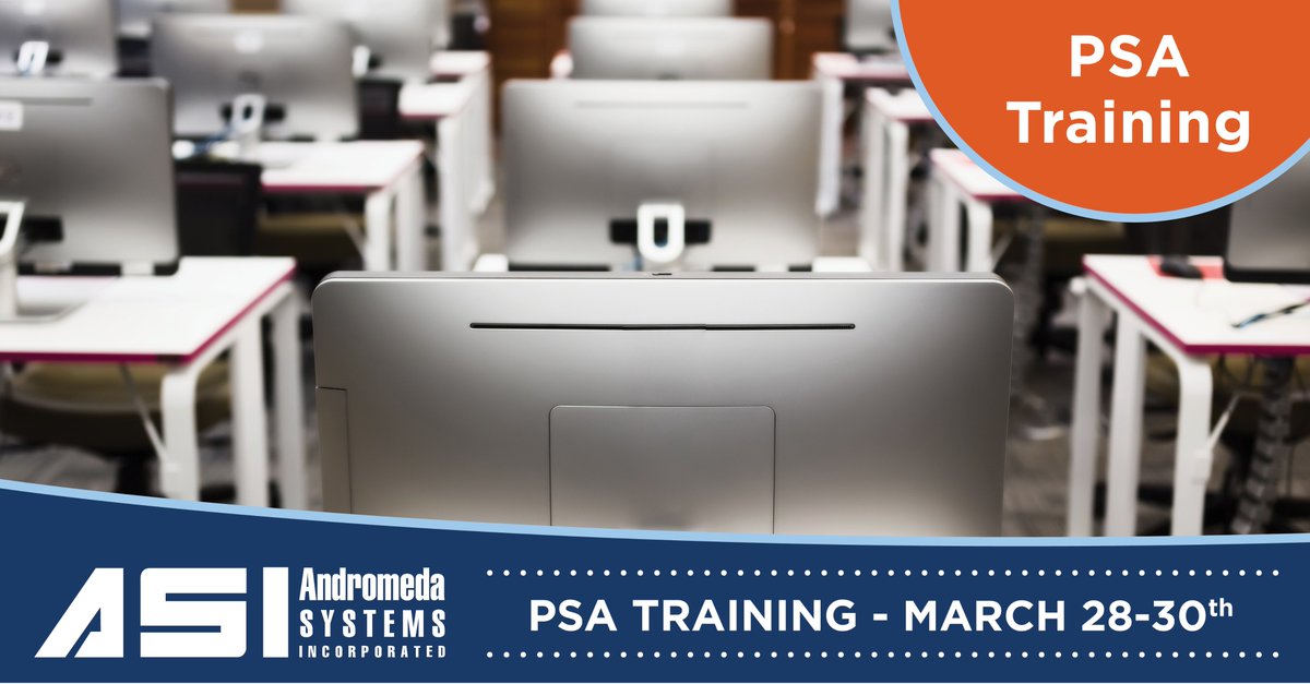 inc_andromeda's tweet photo. ASI is offering PSA 101 training (virtual class) March 28-30. Learn a systems-engineering process to identify resources required complete operational and maintenance tasks.
Info on #PSA training: https://t.co/1ndVTcWUpu

#Androsysinc #PSA #training #eLearning #Virtualtraining https://t.co/CKY6Dnm2Ai