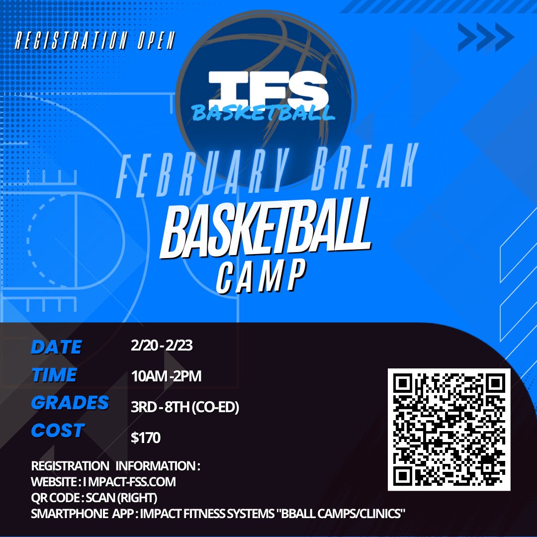 ifsbasketball's tweet photo. February Break camp starts on Monday! It’s going to be a fun filled week! Be sure to sign up to reserve your spot! #IFSBasketball #TeamIFS https://t.co/0jUsSi7zjJ