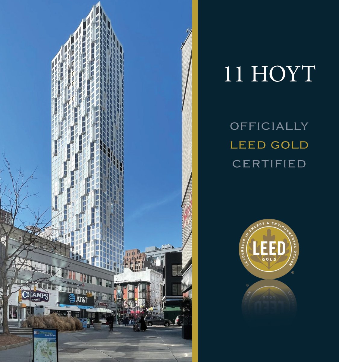 11 Hoyt is now officially LEED Gold certified! Congratulations to the entire team involved in making this happen!
📸 @mchlanglo793

@11hoytbk #11hoytbk #11hoyt #ConstructionManagement #Design #TritonExcellence #LEED #LEEDGold #StudioGang #HillWestArchitects #TishmanSpeyer