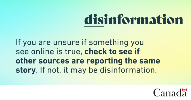 GetCyberSafe's tweet photo. What is disinformation?