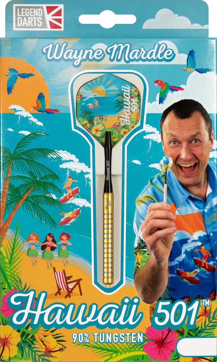 HAWAII 501 DARTS IN STOCK ‼🎯 AVAILABLE NOW ➡️ bit.ly/Hawaii501 Here is Walk On World Champion & 3 time PDC major runner up Wayne Mardle!🙌 Available now in all weights, steel tip and soft tip ⬇️ bit.ly/Hawaii501