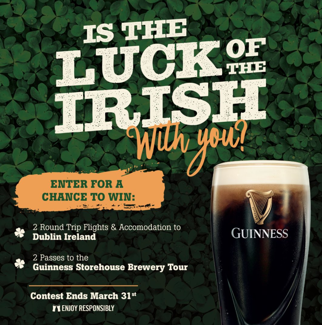 good luck pints = good luck charms 🍀 Enter to win a trip for two to Ireland + 2 passes to the @GuinnessIreland Storehouse Brewery → stlouiswings.com/saint-patricks…