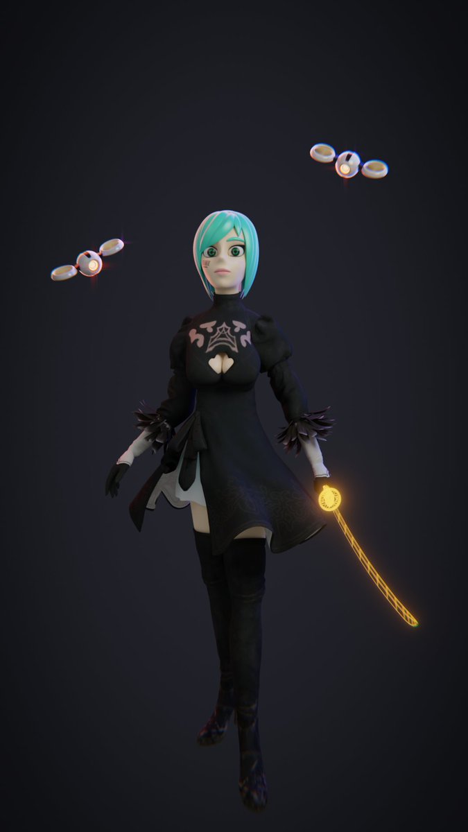 Nergan12's tweet photo. Alice cosplays 2B

________
#Blender3d #NieRAutomata #originalcharacterart #cosplay https://t.co/H8otOg8y45