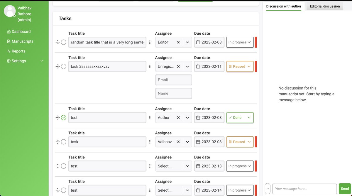 CokoFoundation's tweet image. Task Manager update coming in the next release to Kotahi - the modern scholarly publishing platform. kotahi.community

#journalpublication #stem #publishing #publishingindustry #opensource