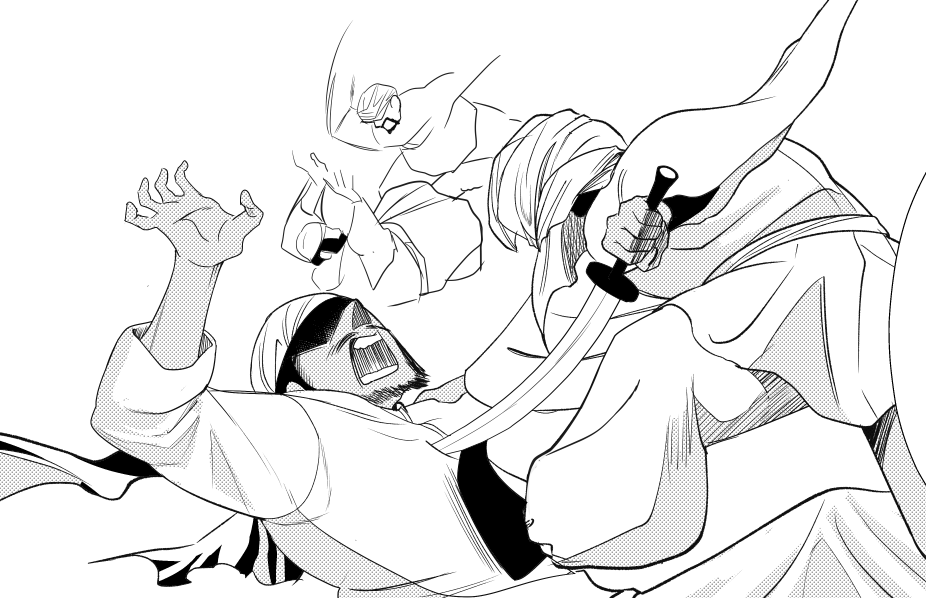 お仕事、モブゴリゴリ描き中 