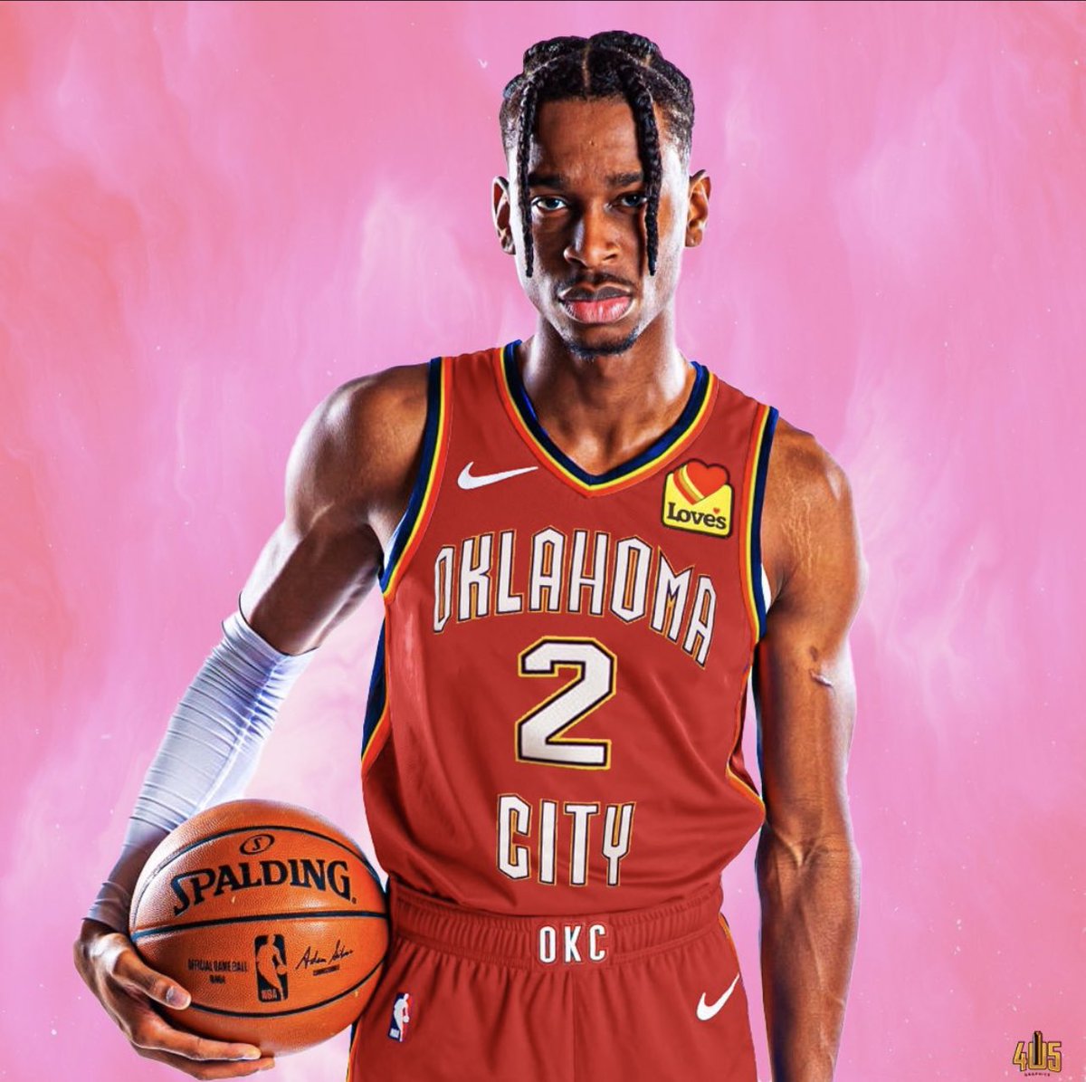 ThunderFilmRoom's tweet photo. another Valentines Day BEGGING the Thunder &amp; the NBA to bring back the 06-07 OKC Hornets Valentines Day edition jersey. 

(🎨: @TonyMacLopez, @405graphics) https://t.co/s646SjOeWm
